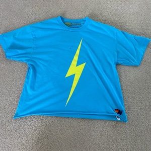 Aviator Nation Lightning bolt Cropped Boyfriend Tee
